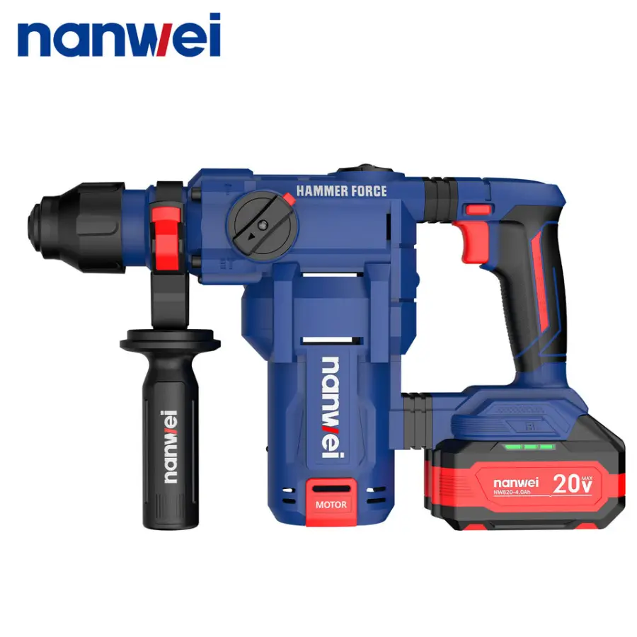 Nanwei Max LITHIUM-ION BRUSHLESS 26mm Concrete Breaker Drilling Capacity Cordless Rotary Hammer Kit with Battery and Charger — image 4