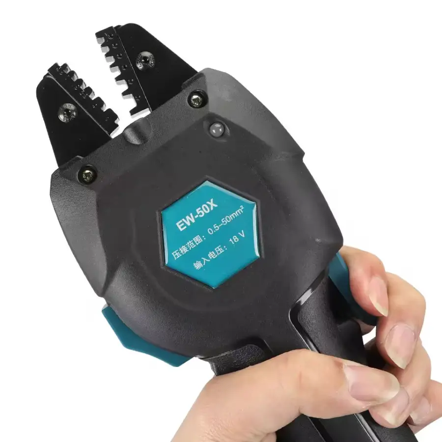 EW-50X Rechargeable Cordless Wire Crimper Battery Powered Cold Crimping Tool for Connectors — image 4