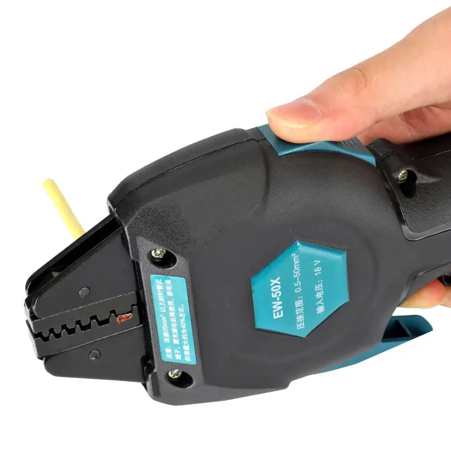 EW-50X Rechargeable Cordless Wire Crimper Battery Powered Cold Crimping Tool for Connectors — image 5