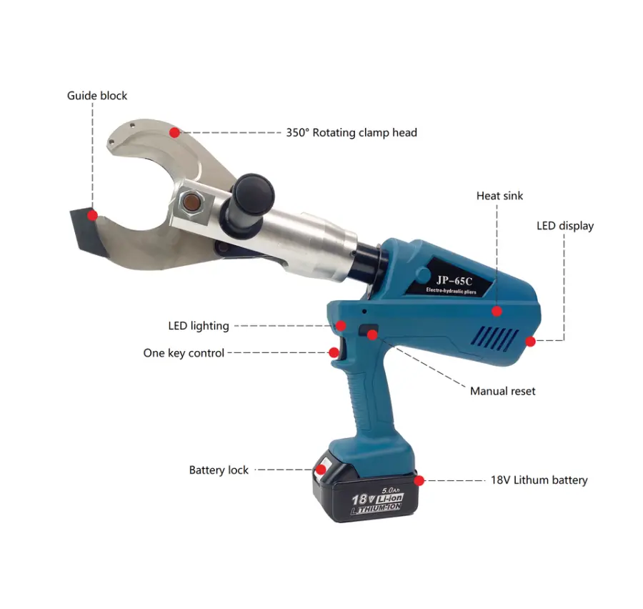 EZ-105C Cordless Battery Powered Hydraulic Cable Cutter for Dia 105mm Armoured Cable — image 6