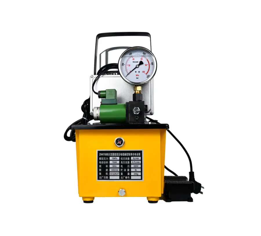 High Quality Pump Ultra-high Pressure Solenoid Valve Control Single Acting Electric Hydraulic Pumps — view 1