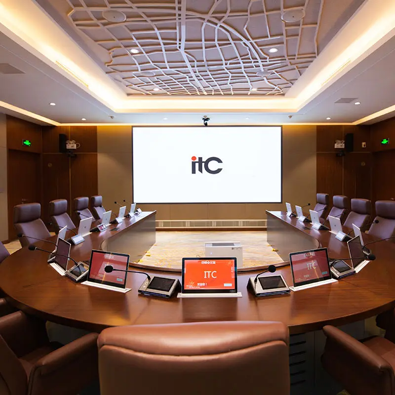 ITC Hidden Desk Retractable Motorized Super Light 15.6 17.3 21.5 Inch Pop up Monitor Computer Lift for Conference System — image 5