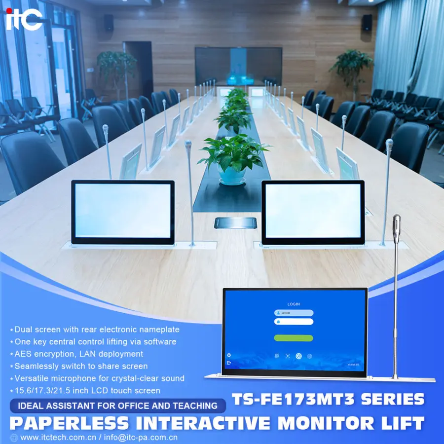 NEW Motorized Paperless Dual-screen Interactive Monitor Lift, with Ultra-thin 15.6" 17.3" 21.5" Capacitive LCD Touch Screen — image 5