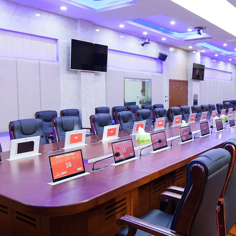 ITC Hidden Paperless Conference System 15.6 Inch Motorized Electric Table LCD Monitor Lift Paperless Conference System — image 6