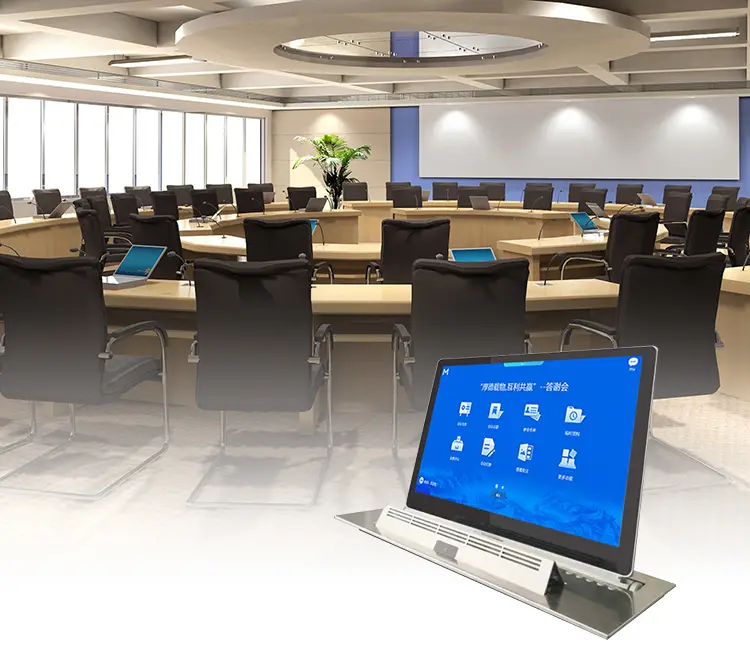New Hidden Monitor Lift 15.6 Inch Motorized Electric Table LCD Monitor Lifts Paperless Conference System for Office — image 2