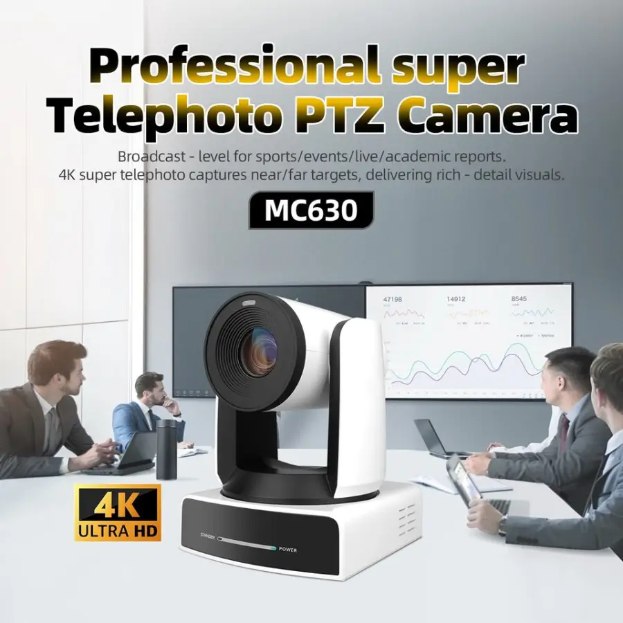 3PCS 4K60fps 30X Zoom PTZ Conference Camera Al Auto Tracking USB+SDI+LAN POE and 4D IP PTZ Camera Joystick Controller — image 5