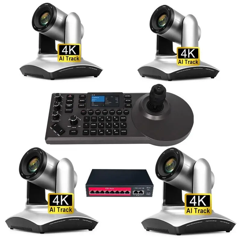 4K 4-Camera PTZ Bundle with Controller, 20x Optical Zoom, Support NDI|HX2, 10m Audio, for Live Streaming & Video Confere — view 1