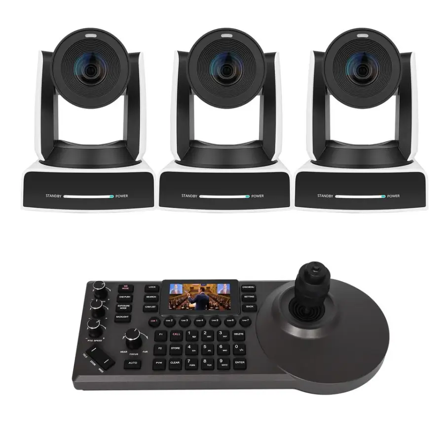 4K60FPS 30X AI Auto Tracking NDI PTZ Camera PTZ Controller Joystick Keyboard for Church Worship Live Streaming Conference — image 3