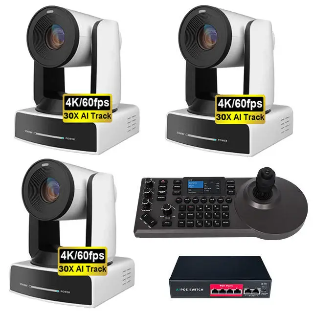 3x MC630 + MKB20 PTZ Camera Kit 4K60fps AI Tracking Broadcast System PoE HDMI/SDI/NDI/USB 30x Optical Zoom — view 1