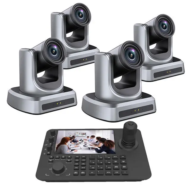 Ultra 4K Camera Kit IP POE NDI HD MI 12X/20X PTZ Camera Bundle With 7 Inch Screen Controller Joystick Video Mixer Switch — view 1