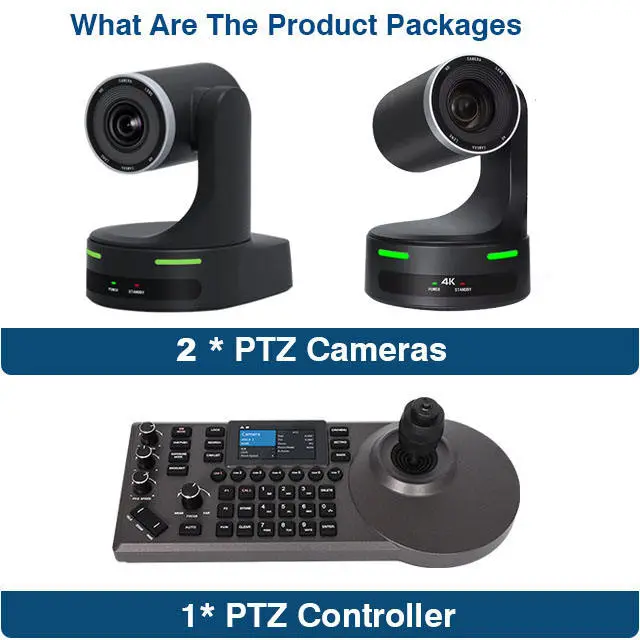 4K PTZ Camera System with 20X Optical Zoom & Joystick Controller Kit for Broadcast, Live Production, Large Venues — image 3