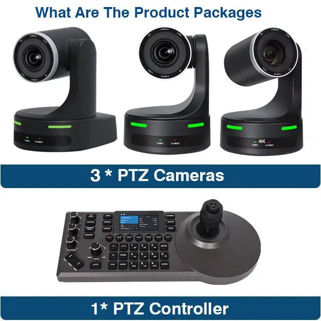 4K 20X NDI PTZ Camera Bundle 4D Joystick PTZ Controller 3G-SDI IP PoE Controller Keyboard PTZ Camera — image 6