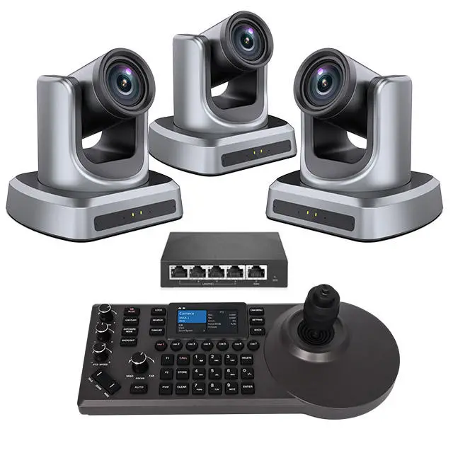 Broadcast 4K Ultra High-Quality Images12X/20X PTZ Cameras and 4D Joystick Controller for Conference Church Streaming POE — view 1