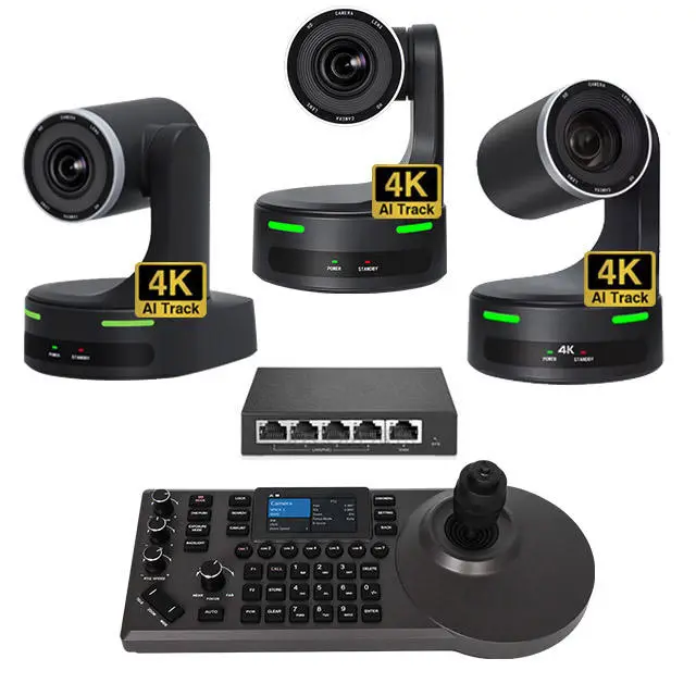 4K PTZ Camera Conference System 4K 20X Optical Zoom PTZ Camera + 4D Joystick Controller for Video Recording Broadcast Li — view 1