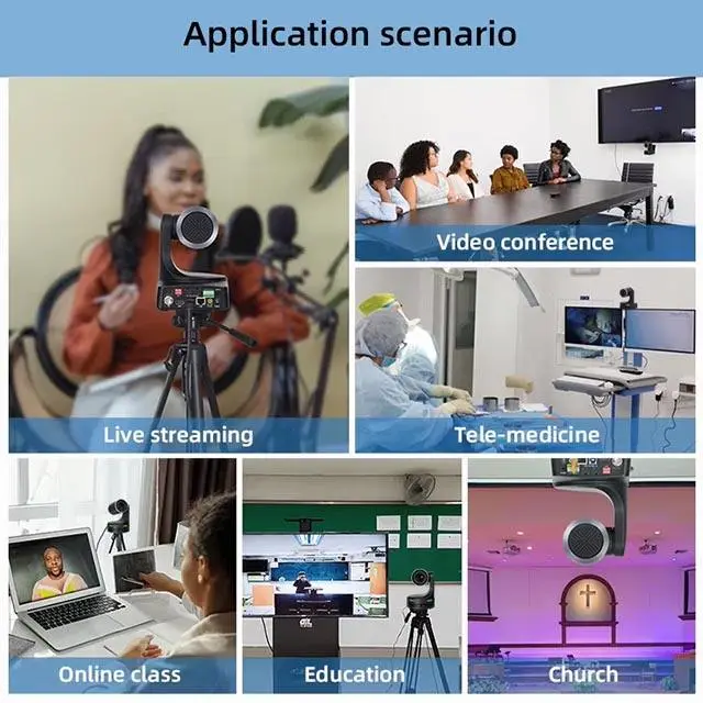 4K PTZ Camera Conference System 4K 20X Optical Zoom PTZ Camera + 4D Joystick Controller for Video Recording Broadcast Livestream — image 6