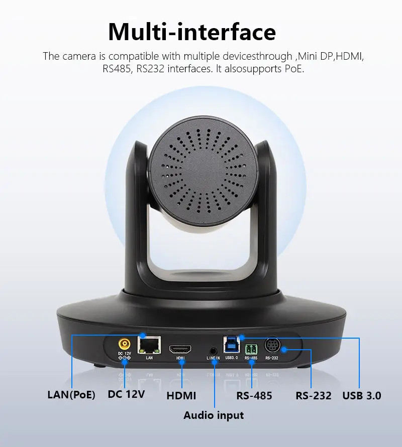 Conference Camera Controller Bundle Kit=2pcs 4K 20X AI Tracking PTZ Video Broadcasting Camera+4D Keyboard Joystick Controller — image 7