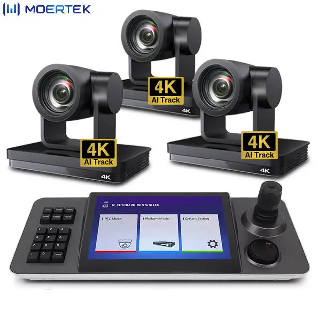 IP POE 4K PTZ Camera Controller Set Bundle AI Track Camera Live Streaming Video Switcher Ndi Broadcast Camera for Church — view 1
