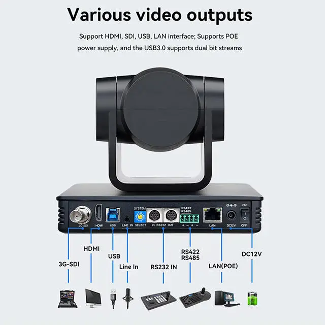 IP POE 4K PTZ Camera Controller Set Bundle AI Track Camera Live Streaming Video Switcher Ndi Broadcast Camera for Church Event — image 4