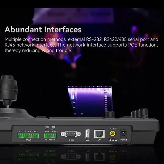 Conference Broadcast Camera Bundle = 3 Pcs 4K 20X PTZ Conference Camera hd Mi Lan Usb Poe AI Track+ RS422 RS232 RJ45 Controller — image 6