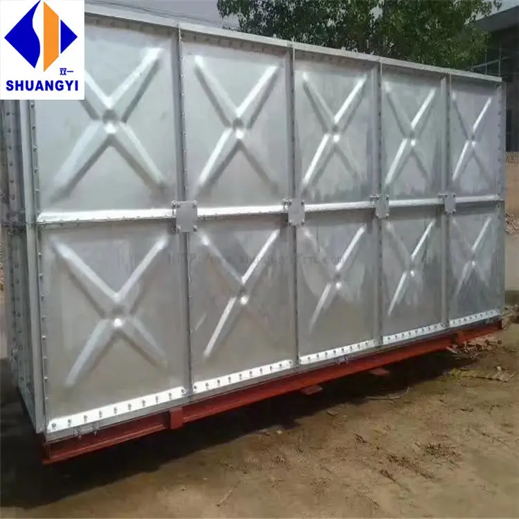 Shuangyi 5000L 40000L 100000L 250CBM 500m3 HDG Galvanized Steel Round/Square Water Storage Tank CE ISO Certified Industr — view 1