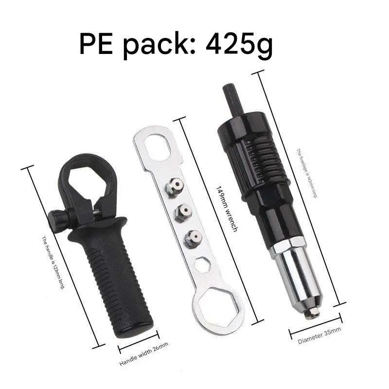 New Electric Rivet and Nut Gun Riveting Tool Cordless Riveting Drill Adapter Electric Rivet Gun Accessories — image 7