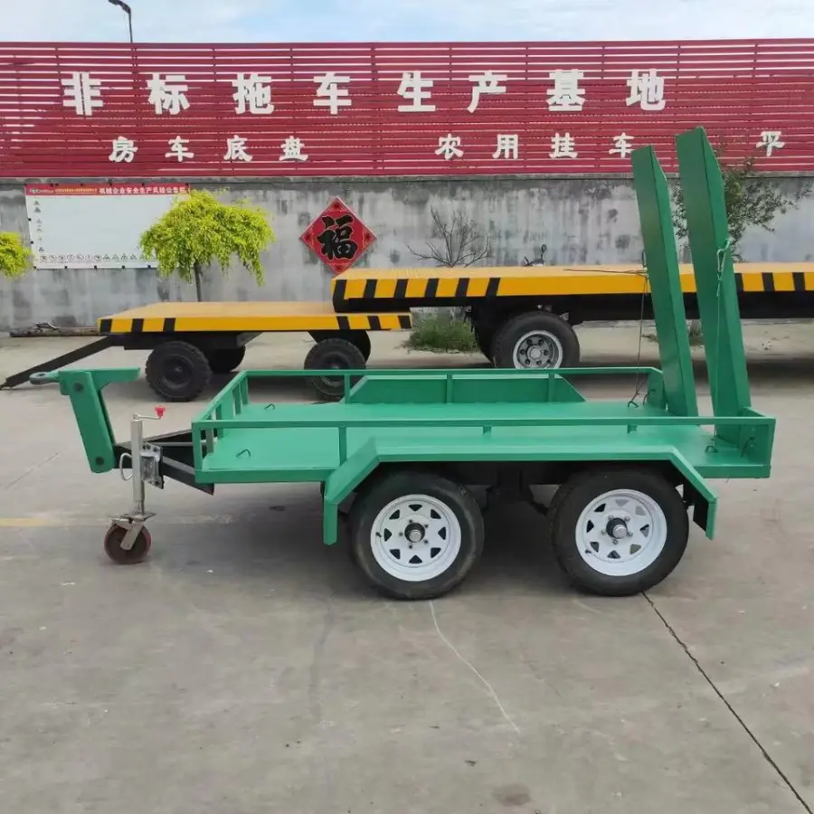 Customized Car Hydraulic 3 Tonne Trailer Low Bed Tilt Trailer Tandem Car Trailer — image 2