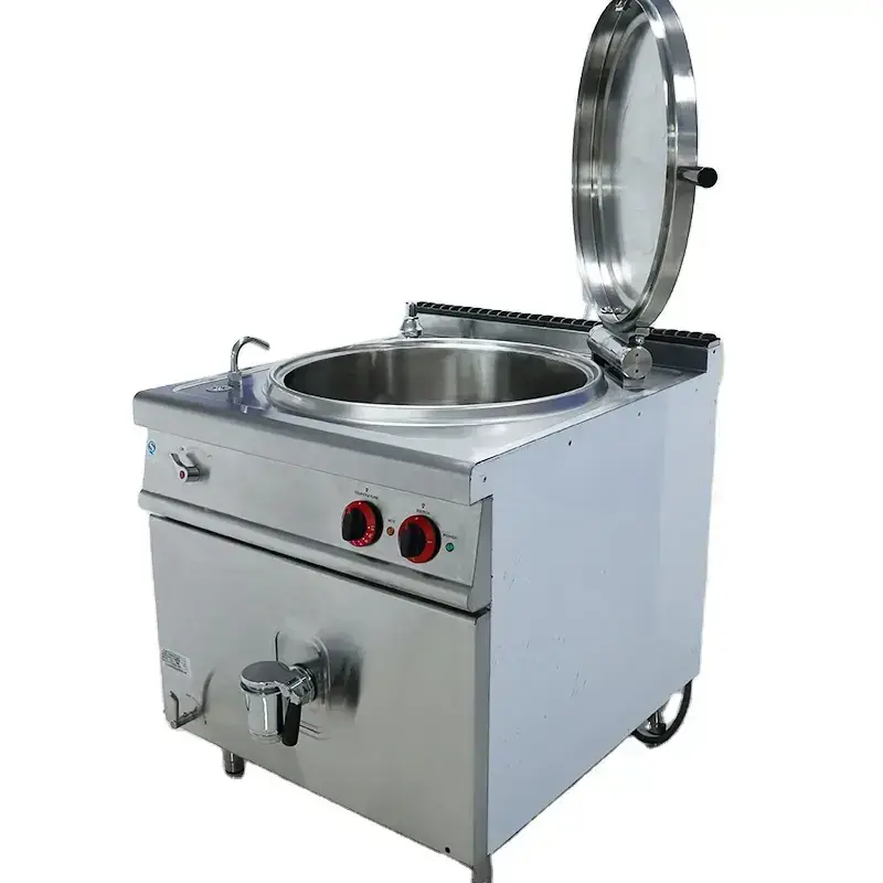 60L 80L High Configuration Pressure Cooker Industrial Electric Jacketed Cooking Kettle Kitchen Equipment for Restaurant — view 1