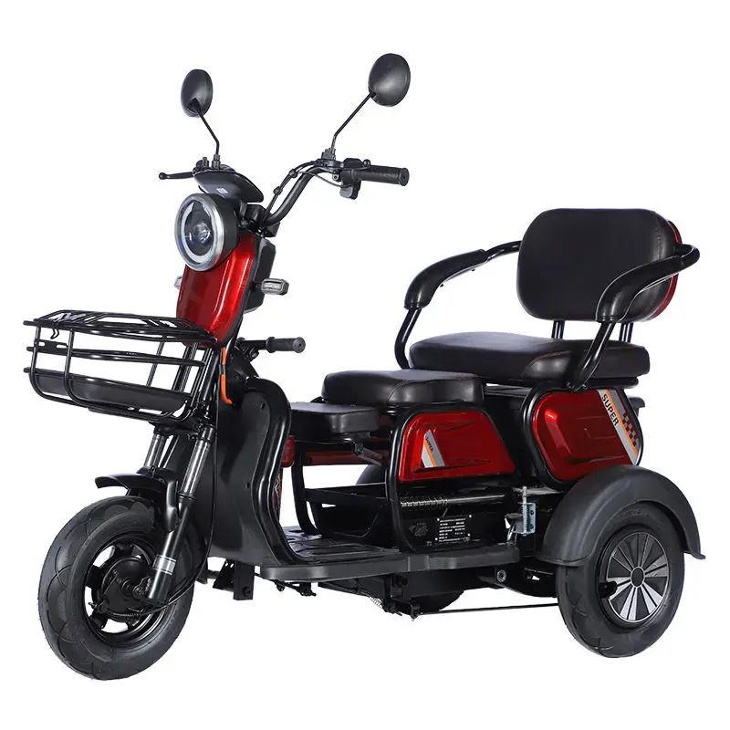 2024 China Hot Sale 3 Wheel 12 Inch Lead Acid Electric Tricycle with Passenger Seat for Adult — view 1