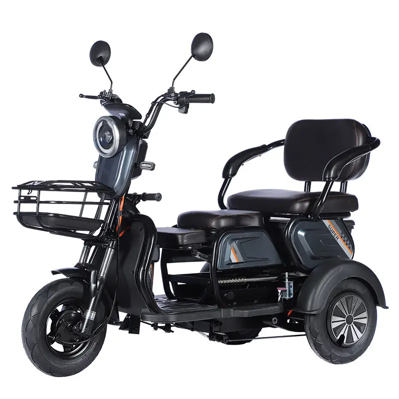 3 Wheel 12 Inch Lead Acid Electric Tricycle with Passenger Seat for Adult 48V600W — image 3