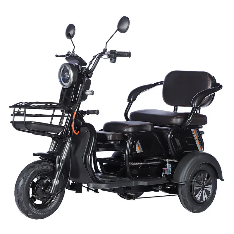 3 Wheel 12 Inch Lead Acid Electric Tricycle with Passenger Seat for Adult 48V600W — image 4
