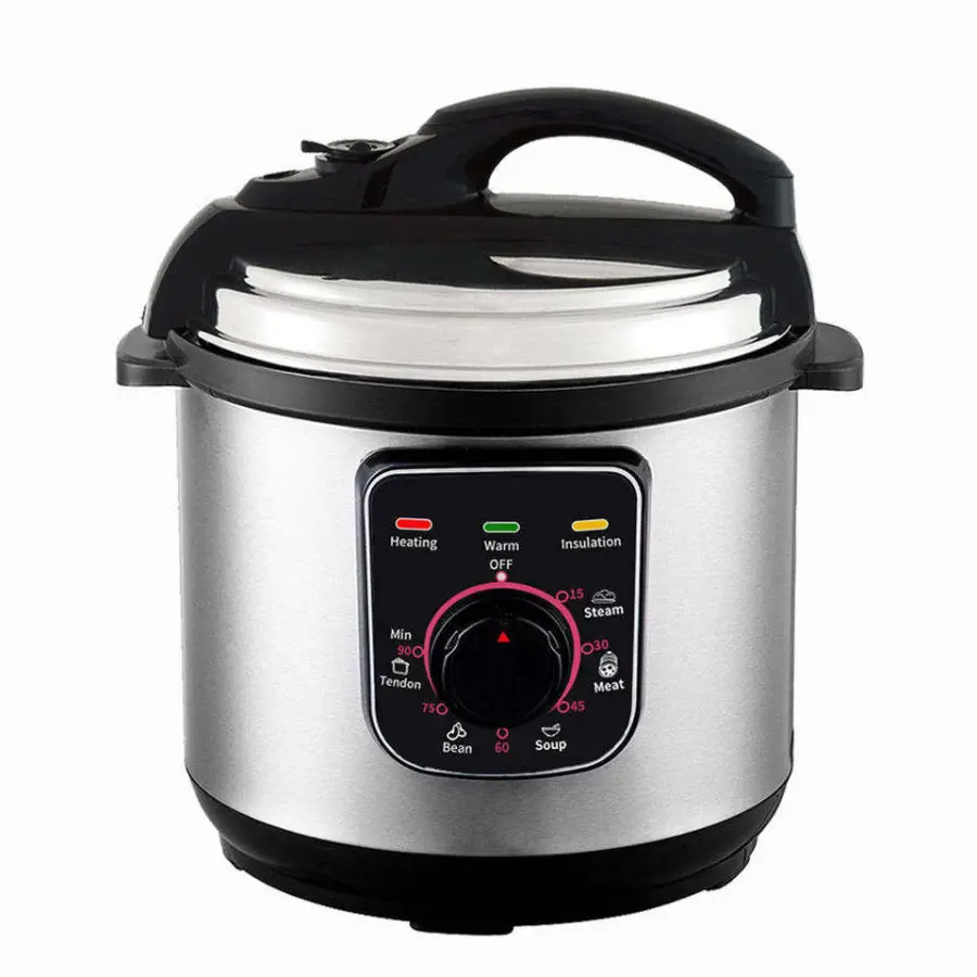 Household Use Kitchen Cooking 4L 800W Stainless Steel Multi-Function 6-in-1 Electric Pressure Cooker for Car — view 2