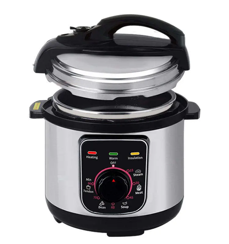 Household Use Kitchen Cooking 4L 800W Stainless Steel Multi-Function 6-in-1 Electric Pressure Cooker for Car — view 3