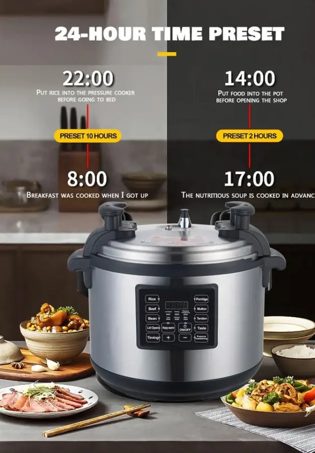 65L 68Qt Smart Commercial Electric Pressure Cooker Multifunction Open Lid Cook Beef Mutton Chicken Rice Large Size Elect — view 3