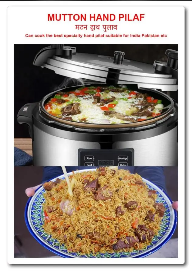 Professional Commercial Stainless Steel 73 Electric Pressure Cooker Smart Large Pot with Multi-Function Cooking Hotel Use — image 6
