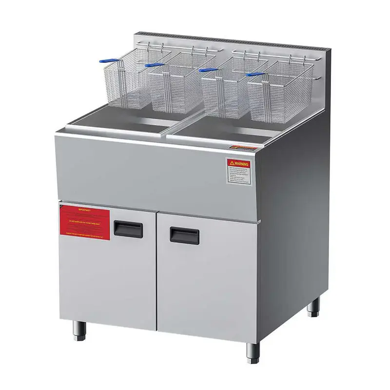 37L~44L Double Tank Stainless Steel Natural Gas Deep Fryer Machine Adjustable Temperature Control 37KW-37.5KW Power Commercial — image 3