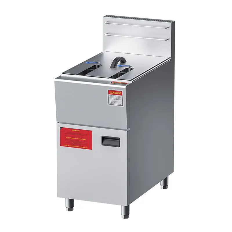 37L~44L Double Tank Stainless Steel Natural Gas Deep Fryer Machine Adjustable Temperature Control 37KW-37.5KW Power Commercial — image 4