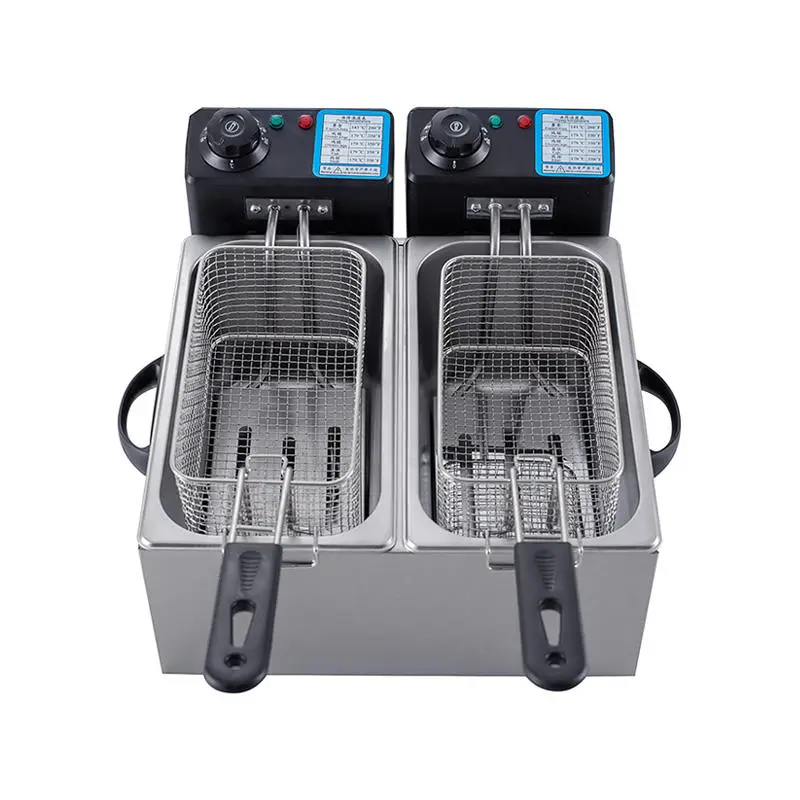Stainless Steel Long French Fries Without Oil Double Frying Basket Potato Chips Continuous Fryer for Restaurant — view 2