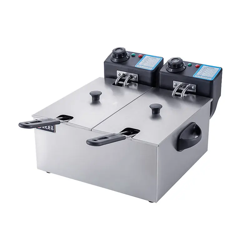 Stainless Steel Long French Fries Without Oil Double Frying Basket Potato Chips Continuous Fryer for Restaurant — view 3