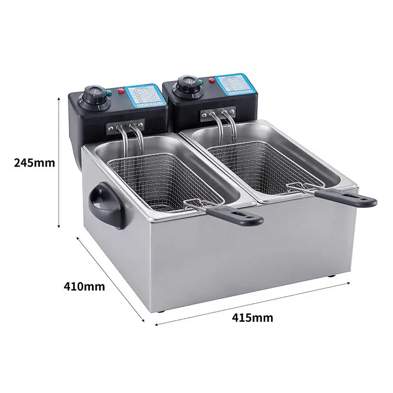 Stainless Steel Long French Fries Without Oil Double Frying Basket Potato Chips Continuous Fryer for Restaurant — view 4