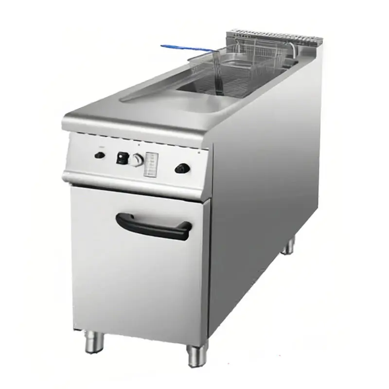 Restaurant 18L Commercial Gas Fryer Kitchen Propane LPG Potato Chips Oil Frying Pan Stainless Steel With Basket — view 6