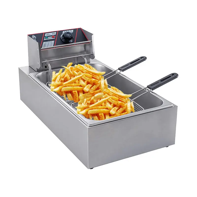 Multiple Functions Amor Grill Dean Commercial Donut Bread Rectangular Single Tank 12 Liters Deep Fryer — image 4