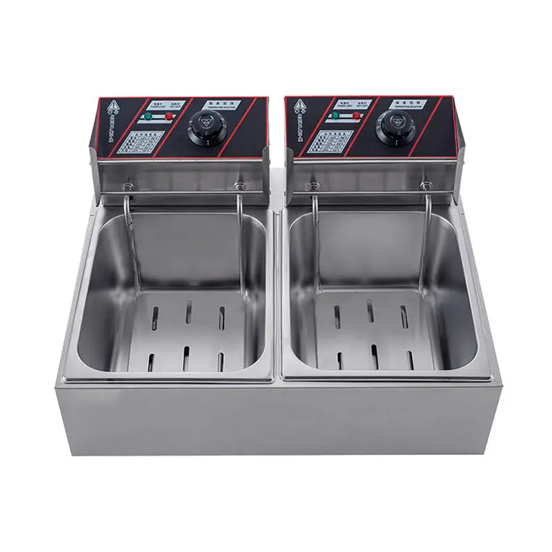 Auto Lift French Fries 4 Quarts+4 Quarts Electric Double Tank Oil Broasted Chicken Fryer — image 4