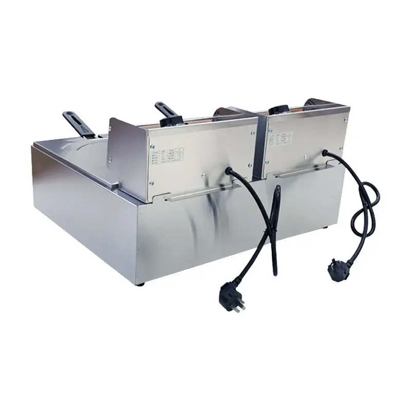 Auto Lift French Fries 4 Quarts+4 Quarts Electric Double Tank Oil Broasted Chicken Fryer — image 6