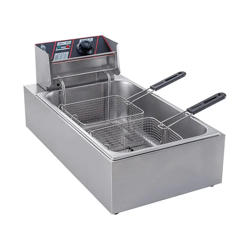 Electric High Limit Thermostat Stainless Steel 12L Outdoor Deep Fryer with Single Tank and Double Baskets — view 4