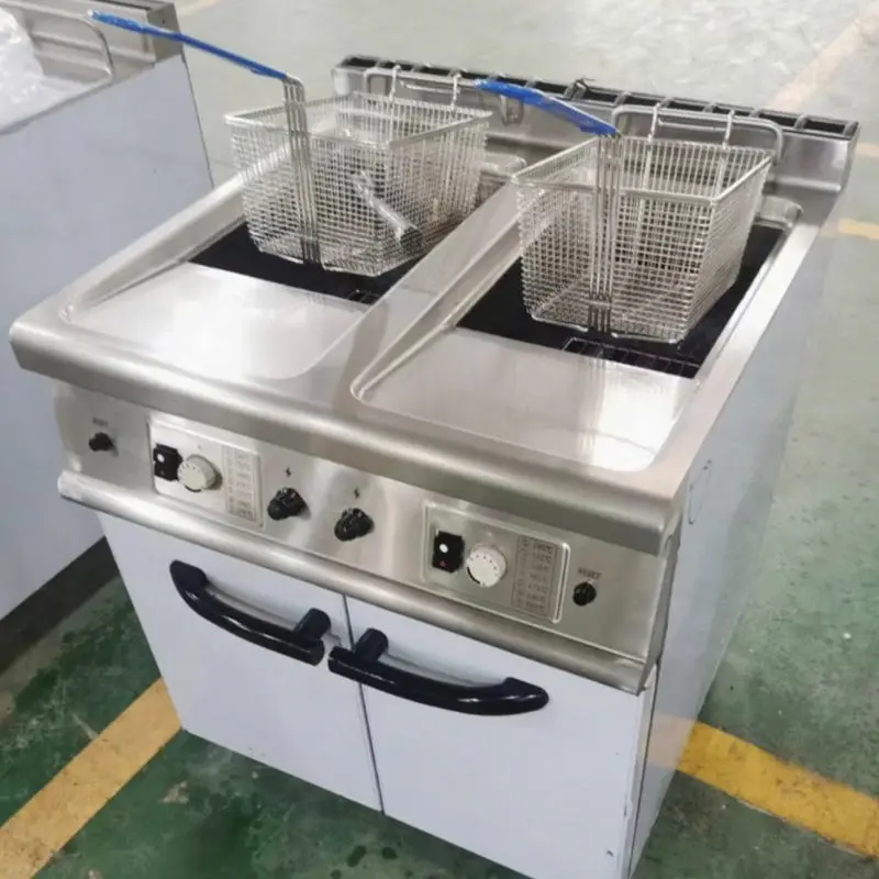 Double Tank 21L+21L Commercial Gas Frying Pan Stainless Steel 42L Propane Gas Fryer Chicken Churros Hot Dog Fries — image 6