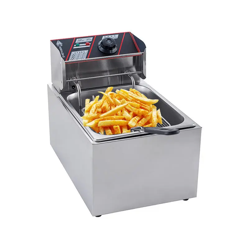 Restaurant 6L 8L 10L Batch Automatic Oil-Free Funnel Cake Dry Turkey Induction Deep Fryer Electric Commercial — view 1