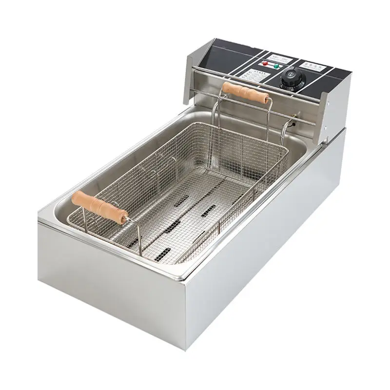 Taiwan Heat Exchanger Large Fish Donuts Egg Stainless Steel 6L Electric Commercial Fries Fryer — view 3