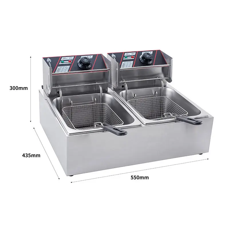 Desktop Double Tank Children Pastel Automatic Switch 6LX2 Fryer Cooking Equipments Deep Fryer — image 6