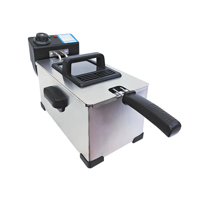 Table Type Medium Garlic Deep Fryer Standing Chicken Vegetable Electromagnetic Fryer in Restaurant — image 3