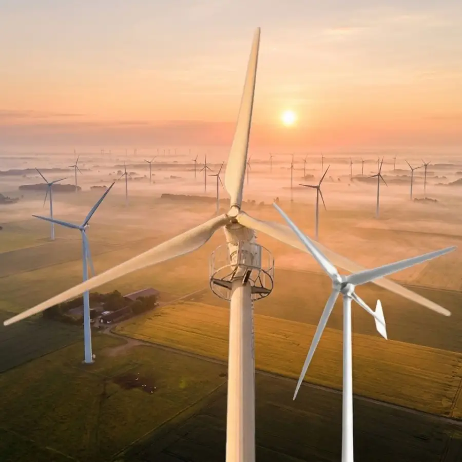 High Efficiency 220v 380v 50kw Horizontal Wind Turbine Supplier 12.6m Rotor Diameter Reinforced Glass Fiber Blades for — image 2